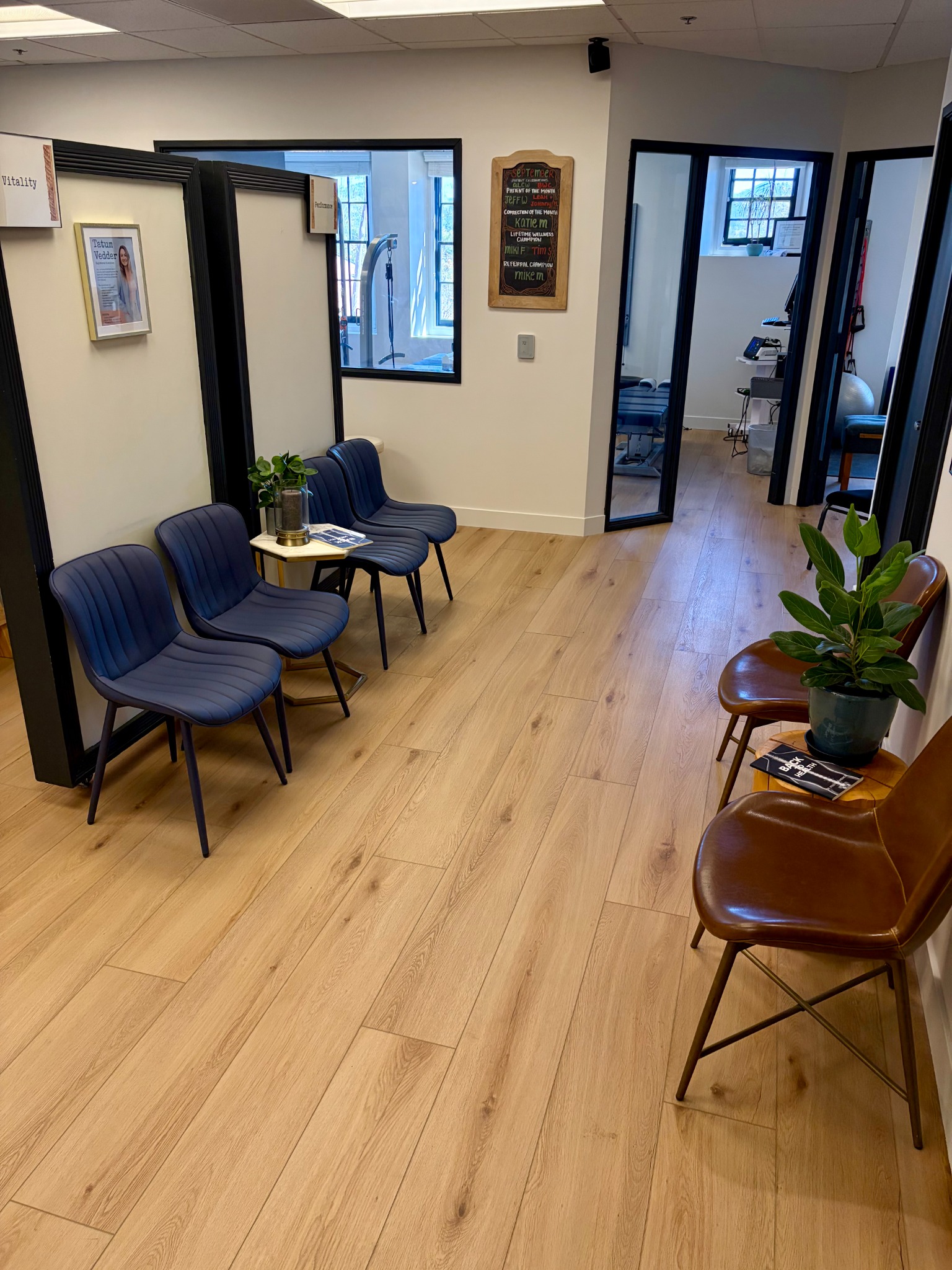 Patient seating area at Bernardo West Chiropractic
