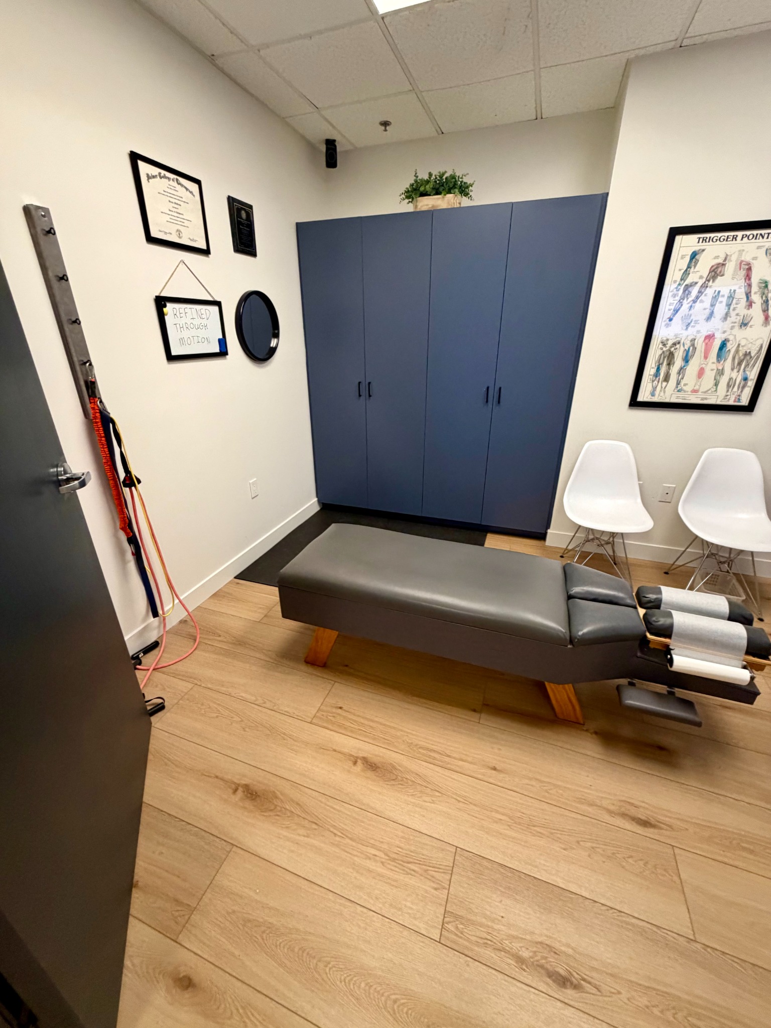Chiropractic treatment room at Bernardo West